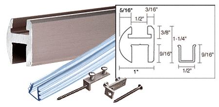 CRL Brushed Nickel Deluxe Shower Door Header Kit - 95 in long