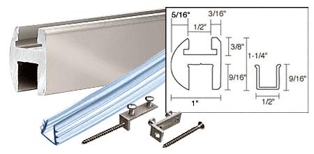 CRL Polished Nickel Deluxe Shower Door Header Kit - 95 in long