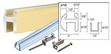 CRL Satin Brass Deluxe Shower Door Header Kit - 95 in long