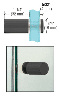 CRL Cylinder Style Matte Black Finish Single-Sided Shower Door Knob