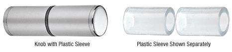 CRL Cylinder Style Polished Chrome Finish Back-to-Back Shower Door Knob With Plastic Sleeve
