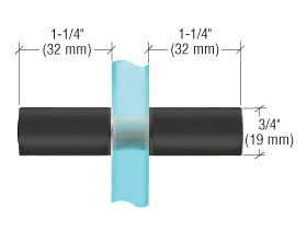 CRL Cylinder Style Matte Black Finish Back-to-Back Shower Door Knob With Plastic Sleeve