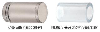 CRL Cylinder Style Brushed Nickel Finish Single-Sided Shower Door Knob With Plastic Sleeve