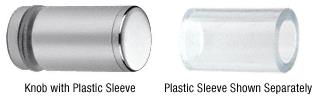 CRL Cylinder Style Polished Chrome Finish Single-Sided Shower Door Knob With Plastic Sleeve