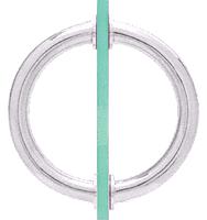 CRL Chrome 5-1/8" Tubular Back-To-Back Circular Style Brass Shower Door 3/4" Diameter Pull Handles