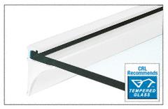 CRL 18" White Aluminum Shelving Extrusion for 1/4" Glass