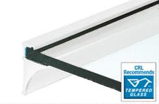 CRL 24" White Aluminum Shelving Extrusion for 3/8" Glass