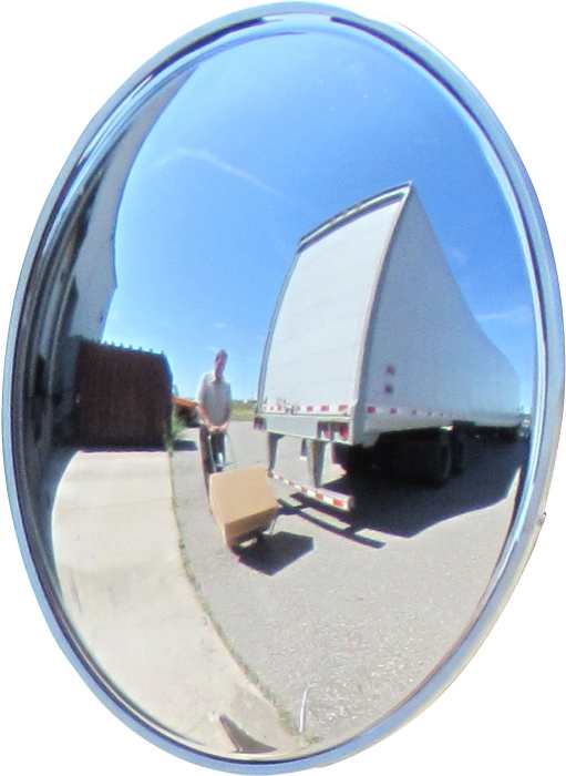 24" Acrylic DomeVex Wide View Convex Mirror Indoor with Hardboard Backing and Telescoping Bracket