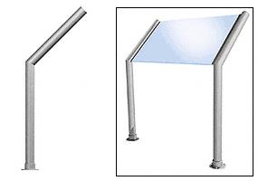 CRL Elegant 100 Series Sneeze Guard - 2" Brushed Stainless Tubing, Glass On Slant Only