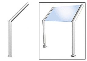 CRL Elegant 100 Series Sneeze Guard - 2" Polished Stainless Tubing, Glass On Slant Only