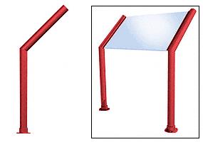 CRL Elegant 100 Series Sneeze Guard - 2" Powder Painted Tubing, Glass On Slant Only