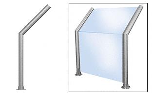 CRL Elegant 101 Series Sneeze Guard - 2" Brushed Stainless Tubing, Glass On Slant and Front Only