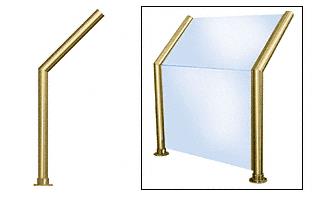 CRL Elegant 101 Series  Sneeze Guard - 2" Polished Brass Tubing, Glass On Slant and Front Only