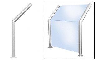 CRL Elegant 101 Series Sneeze Guard - 2" Polished Stainless Tubing, Glass On Slant and Front Only