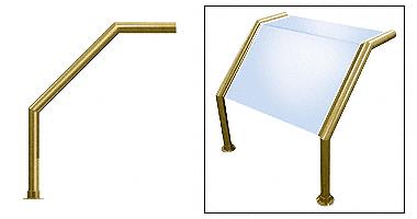 CRL Elegant 103 Series Sneeze Guard - 2" Polished Brass Tubing, Glass On Top and Slant Only
