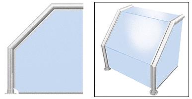 CRL Elegant 105 Series Sneeze Guard - 2" Polished Stainless Tubing, Glass On Top, Slant, Front, and One End or Both Ends