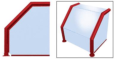 CRL Elegant 105 Series Sneeze Guard - 2" Powder Painted Tubing, Glass On Top, Slant, Front, and One End or Both Ends
