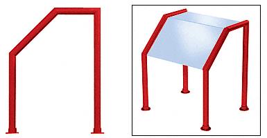 CRL Elegant 106 Series Sneeze Guard - 2" Powder Painted Tubing, Glass On Slant and Top Only