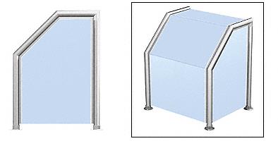 CRL Elegant 108 Series Sneeze Guard - 2" Brushed Stainless Tubing, Glass On Slant, Top, Front, and One End or Both Ends
