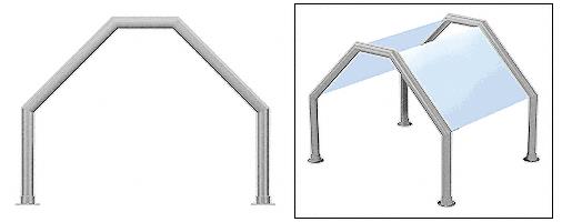 CRL Elegant 109 Series Sneeze Guard - 2" Brushed Stainless Tubing, Glass On Slants Only