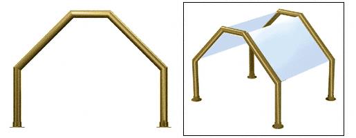 CRL Elegant 109 Series Sneeze Guard - 2" Polished Brass Tubing, Glass On Slants Only
