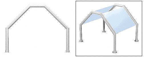 CRL Elegant 109 Series Sneeze Guard - 2" Polished Stainless Tubing, Glass On Slants Only