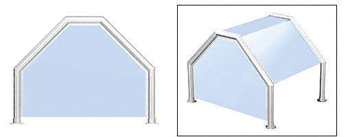 CRL Elegant 111 Series Sneeze Guard - 2" Polished Stainless Tubing, Glass On Top, Slants, and One End or Both Ends
