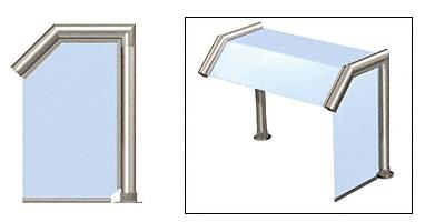 CRL Elegant 114 Series Sneeze Guard - 2" Polished Stainless Tubing, Glass On Slant, Top, and One End or Both Ends