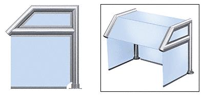 CRL Elegant 117 Series Sneeze Guard - 2" Polished Stainless Tubing, Glass On Top, Slant, Shelf, Back Bottom, and Ends