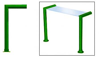 CRL Elegant 138 Series Sneeze Guard - 2" Powder Painted Tubing, Glass on Top Only
