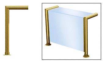 CRL Elegant 139 Series Sneeze Guard - 2" Polished Brass Tubing, Glass On Top and Front Only
