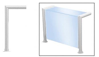 CRL Elegant 139 Series Sneeze Guard - 2" Polished Stainless Tubing, Glass On Top and Front Only