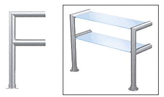 CRL Elegant 141 Series Sneeze Guard - 2" Brushed Stainless Tubing, Glass On Top and Shelf Only