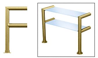 CRL Elegant 141 Series Sneeze Guard - 2" Polished Brass Tubing, Glass On Top and Shelf Only
