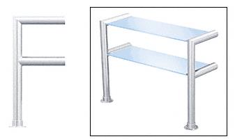 CRL Elegant 141 Series Sneeze Guard - 2" Polished Stainless Tubing, Glass On Top and Shelf Only