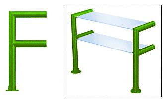 CRL Elegant 141 Series Sneeze Guard - 2" Powder Painted Tubing, Glass On Top and Shelf Only