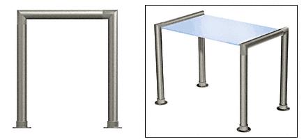 CRL Elegant 144 Series Sneeze Guard - 2" Brushed Stainless Tubing, Glass On Top Only