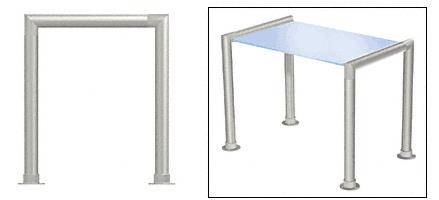 CRL Elegant 144 Series Sneeze Guard - 2" Polished Stainless Tubing, Glass On Top Only