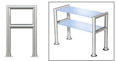 CRL Elegant 147 Series Sneeze Guard - 2" Brushed Stainless Tubing, Glass On Top and Shelf Only
