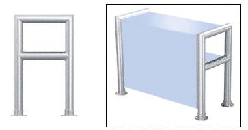 CRL Elegant 148 Series Sneeze Guard - 2" Polished Stainless Tubing, Glass On Top, Shelf, and Front Only