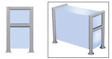 CRL Elegant 149 Series Sneeze Guard - 2" Brushed Stainless Tubing, Glass On Top, Shelf, Front, and One End or Both Ends