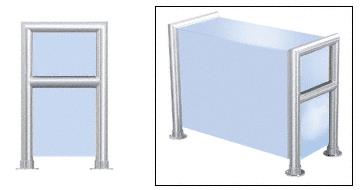 CRL Elegant 149 Series Sneeze Guard - 2" Polished Stainless Tubing, Glass On Top, Shelf, Front, and One End or Both Ends