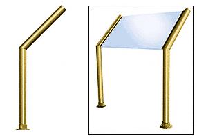 CRL Elegant 100 Series Sneeze Guard - 1-1/2" Brushed Stainless Tubing, Glass On Slants Only
