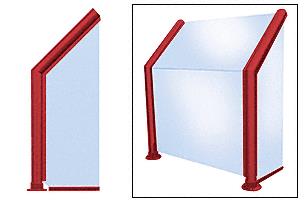 CRL Elegant 102 Series Sneeze Guard - 1-1/2" Powder Painted Tubing, Glass On Slant, Front, and One End or Both Ends