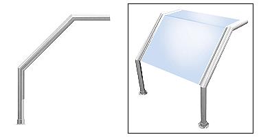 CRL Elegant 103 Series Sneeze Guard - 1-1/2" Polished Stainless Tubing, Glass On Top and Slant Only