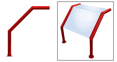CRL Elegant 103 Series Sneeze Guard - 1-1/2" Powder Painted Tubing, Glass On Top and Slant Only