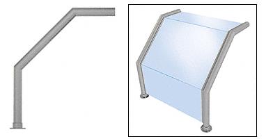 CRL Elegant 104 Series Sneeze Guard - 1-1/2" Brushed Stainless Tubing, Glass On Top, Slant and Front Only