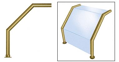 CRL Elegant 104 Series Sneeze Guard - 1-1/2" Polished Brass Tubing, Glass On Top, Slant and Front Only