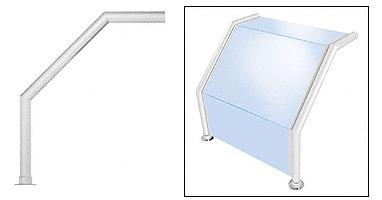 CRL Elegant 104 Series Sneeze Guard - 1-1/2" Polished Stainless Tubing, Glass On Top, Slant and Front Only