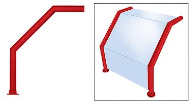 CRL Elegant 104 Series Sneeze Guard - 1-1/2" Powder Painted Tubing, Glass On Top, Slant and Front Only
